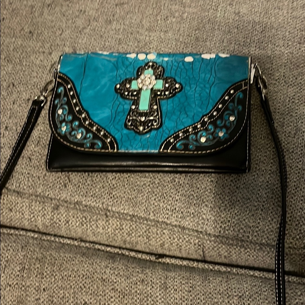 Stylish Blue and Black Women's Bag